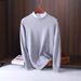 Pure Autumn Winter New Men's Crew Neck Sweater Long Sleeve Knitwear Solid Color Loose Pullover Base Shirt_viptrois.com