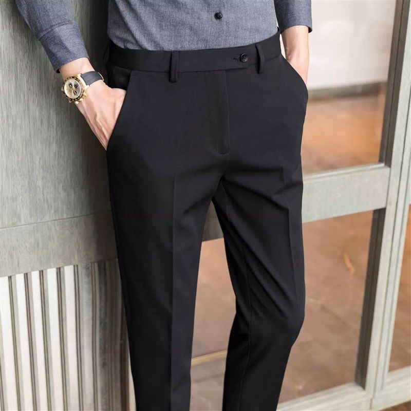 Men's Clothing Men Summer High End Business Casual Trousers Formal Men Nine Point Trousers Suit Trousers Men_viptrois.com