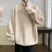 Men's High Neck Sweater, Thick And Loose, Handsome Youth Base Coat, Retro Knit Sweater_viptrois.com