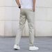 Premium Mulberry Silk Men's Casual Pants - Slim Fit Straight Leg Breathable Stretch Pants For Spring & Summer - Wrinkle-Free Lightweight Comfort_viptrois.com