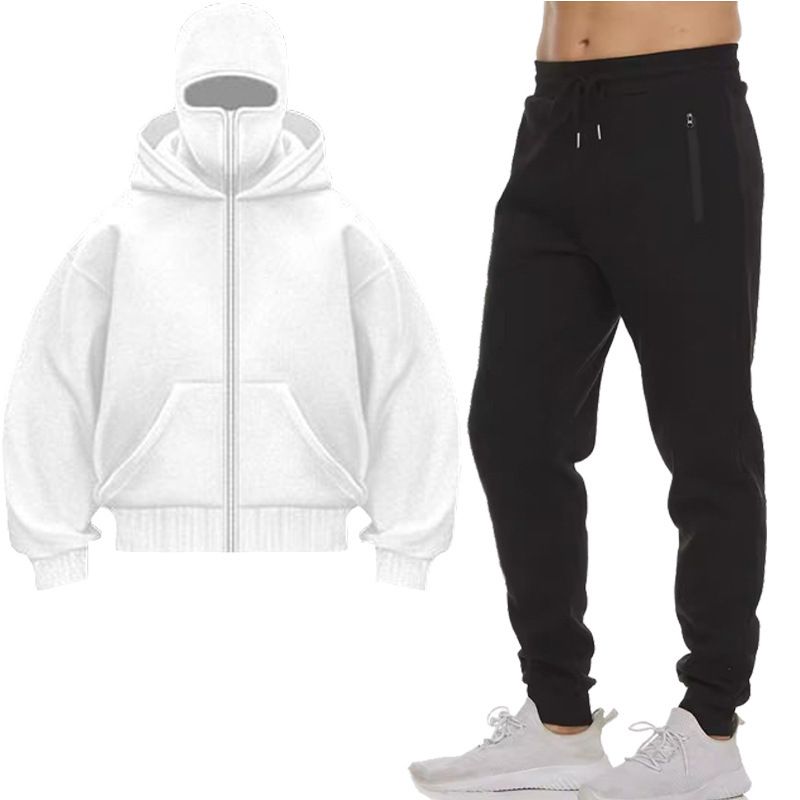 Men's Clothing DIY Light Board Autumn Ins New Hooded Sweater Suit Thin Velvet Jacket Men And Women Double Hat Autumn And Winter Couple Suit_viptrois.com