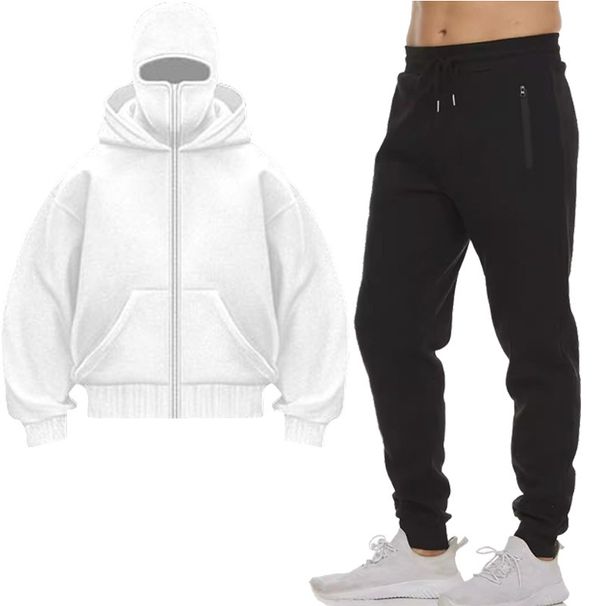 Men's Clothing DIY Light Board Autumn Ins New Hooded Sweater Suit Thin Velvet Jacket Men And Women Double Hat Autumn And Winter Couple Suit_viptrois.com