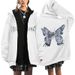 Kids' Clothing Big Butterfly Zipper Sweatshirt White Street Fashion Casual Jacket_viptrois.com