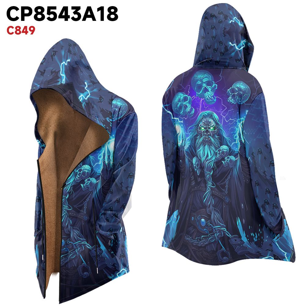 2024 New Skeleton Element Hoodie With Brown Thick Velvet Coat Zipper Patch Bag Warm Cotton_viptrois.com
