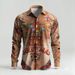 Christmas Mens Shirt Spring Single Breasted Lapel Design Shirt New Daily Fashion Casual Loose Comfortable Business Shirts Snowma_viptrois.com