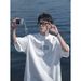 Summer New Pure Cotton Japanese Hong Kong Style Summer Round Neck Letter Printing Short Sleeve T-shirt Loose Casual Half Sleeve_viptrois.com