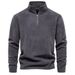 Men's Autumn And Winter New Stand-up Collar Half-zipper Long-sleeved Sweater Stand-up Collar Trend Versatile Men's Fleece Top_viptrois.com