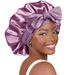 Color Ding streamer round hat bow Extra large beauty care hair wide brimmed hat headscarf night cap_viptrois.com