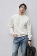 Premium Anti-Wrinkle Air Layer Crewneck Sweatshirt – Heavyweight Cotton Unisex Pullover (S-XXL, Black/Light Grey/Cream, Relaxed Fit)_viptrois.com
