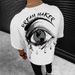 Artistic Abstract Earth Eye 3D Printed Men's Summer High Street Fashion Loose Mesh Breathable Short Sleeve Round Neck_viptrois.com
