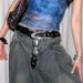 Instagram five pointed star studded waistband, women's pants with punk style circular flying ring design belt_viptrois.com