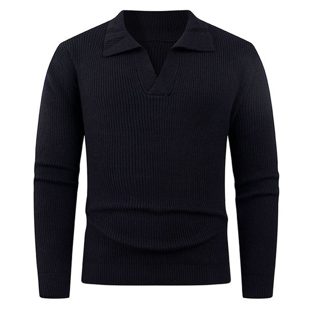 Men's Solid Color Knit Sweater - Relaxed Fit Crewneck Pullover For Casual Wear (Light Gray, Dark Gray, Black, Army Green, Navy, Coffee)_viptrois.com