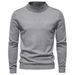 Men’s Solid Color High Neck Sweater – Stretchable, Breathable Pullover Knit For Urban Style (Wine Red/Khaki/Black, Sizes S-6XL)_viptrois.com