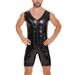 Men's Clothing Elastic tights stage performance clothes for menmen mirrored leather jumpsuit sexy zipper open crotch pants for men_viptrois.com