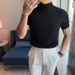 Men's Clothing Spring And Autumn New Slim Knitted Short Sleeved Bottoming Shirt T Shirt Men's Sweater_viptrois.com