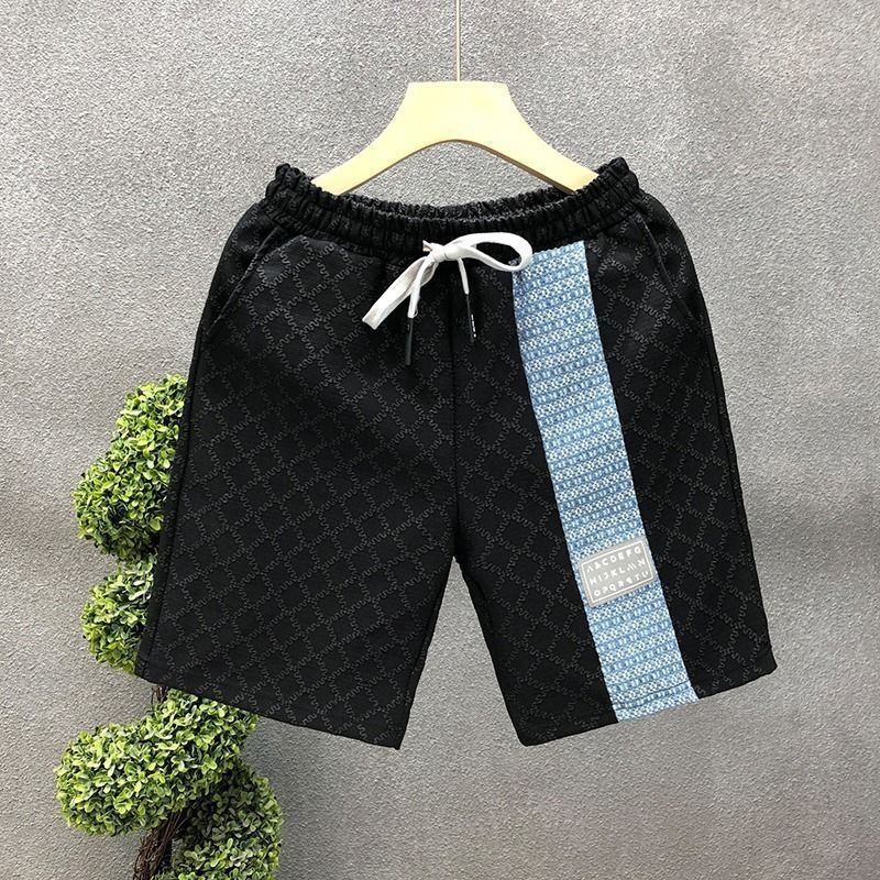 Men's Trendy Casual Summer Shorts Color Block Oversized Five Point Style Young Men's Clothing Bottoms_viptrois.com