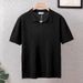 Men's Clothing Striped Short Sleeved Knitted Polo Shirt Men's Summer Lapel Polo Shirt Slim Casual Thin Style_viptrois.com