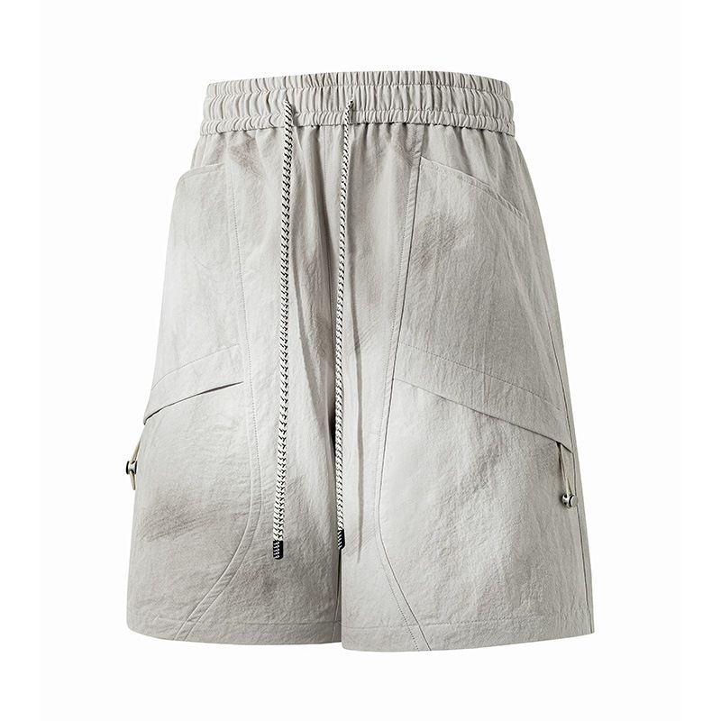 Tie-Dye Summer Shorts For Men | Loose Fit Casual Silk Shorts With Elastic Waist, Streetwear Relaxed Loose Fit_viptrois.com