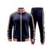Men's Fleece Lined Stand Collar Sports Suit Heavyweight Loose Fitting Trendy Casual American Style Autumn Clothing_viptrois.com