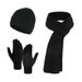 wool blend gloves hat scarf threepiece set fashionable double c logo men and women w utumn and winter retro scarf set_viptrois.com