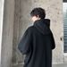 American 400g Heavy Black Hooded Sweater Men's Spring And Autumn Design Sense Ruffian Handsome High Sense Cleanfit Jacket_viptrois.com
