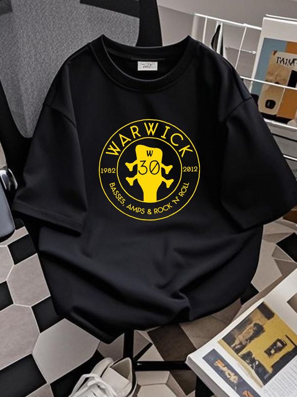 New T Shirt Warwick Bass Guitars Logo Men's Black Funny Size S To 5XL Unisex Slightly Stylish Fashion Top For Everyday Wear Casual_viptrois.com