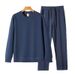Men's Cotton Sweatshirt & Sweatpants Set – Casual Round Neck Two-Piece Outfit (Grey/Black/Blue, M-5XL)_viptrois.com