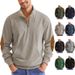 Men's Clothing Outdoor Leisure Stand Up Collar Outdoor Casual Stand Collar Corduroy Knit Pullover Hoodie Stylish Comfortable For Urban Travel Wear_viptrois.com