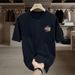 Printed Round Neck Versatile Simple T-shirt Pure Cotton Summer Trend Short-sleeved T-shirt Men's And Women's Hong Kong Style Loose Letters_viptrois.com