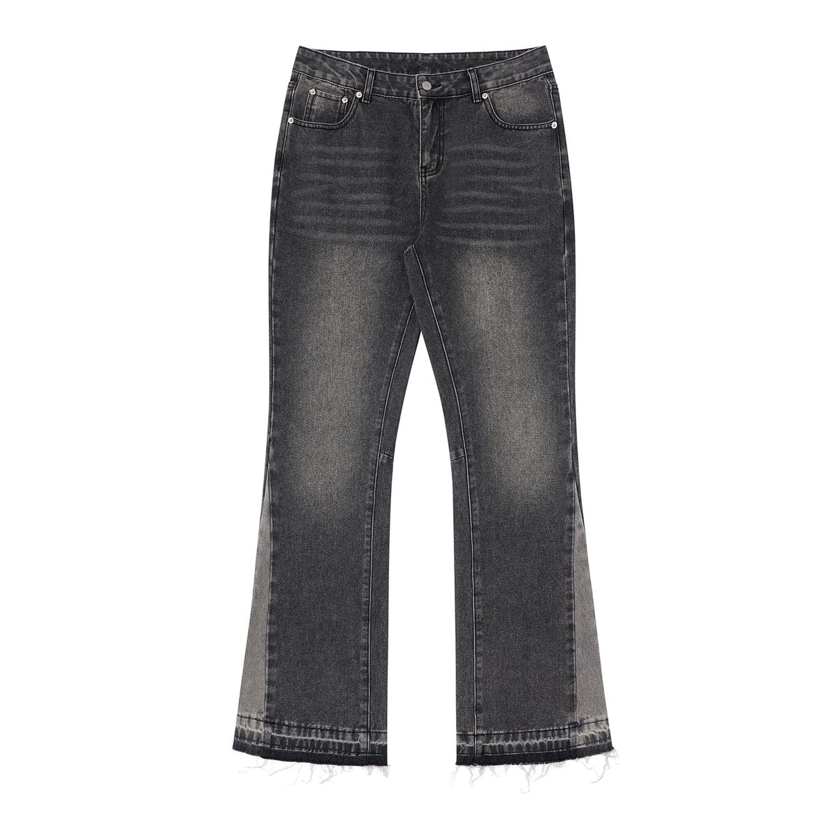 Men's Washed Jeans Artistic Splatter Paint Distressed Details Straight-Leg Midweight Cotton Mid Waist Zipper Fly Blue Gray High Street Fashion S-XL_viptrois.com