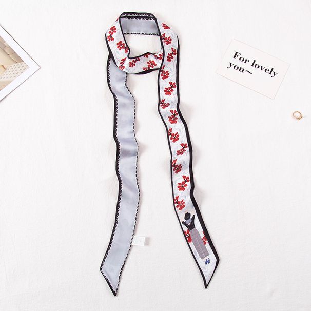 Hairband Spring Autumn Korean Style Braided Hair Ribbon Belt Versatile Decorative Neck Bag Extra Long Small Silk Scarf_viptrois.com