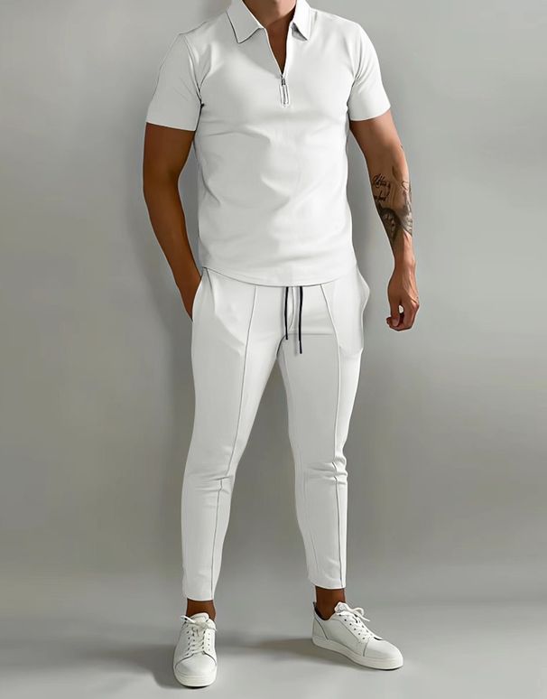 Summer Menswear Slim Fit Trend Youth Leisure Sports Set_viptrois.com