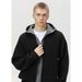 Lazy Style Imitation Deer Plush Fake Two Piece Cardigan Hooded Sweater Men's Autumn And Winter New Retro Trendy Brand Knitted Sweater Jacket_viptrois.com