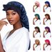 Elegant Bow-Tie Satin Sleep Cap - Extra Long Tail Nightcap For Women (Stretchy & Breathable Hair Protection Adjustable Headband Large Size)_viptrois.com