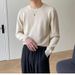 Autumn/Winter Knitted Men's Solid Color Inner Round Neck Long Sleeve T-shirt Sweater_viptrois.com