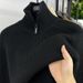 Reversible Turtleneck Sweater Half Zip Knitwear Autumn Winter Thick Solid Color Casual Trendy Slim Fit Base Shirt Men_viptrois.com