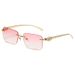 CHEETAH GLAM - Frameless Square Sunglasses (UV400 Protection, Fashion Metal Accents, Hot Seller)_viptrois.com