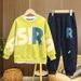 Teenage and guys Boys autumn suit autumn 2024 new two piece children's clothing handsome children's sweater pants two piece suit fashionable trend_viptrois.com
