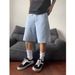 Men's High Street Trendy Retro Denim Shorts Loose Fit Casual Versatile Five Point Summer 2025 Style_viptrois.com