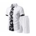 Men's Linen Short Sleeve Shirt And Shorts Set Breathable Casual Summer Outfit Comfortable Lightweight Two-Piece Daily Wear_viptrois.com