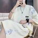 Summer Ice Silk Set For Boys Teenagers Students National Trend Short Sleeve Shorts Loose Matching Outfit Trendy_viptrois.com