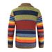 Loom 2024 Foreign Trade New European And American Men's Sweater Jacket Autumn Winter Turn-Down Collar Color Block_viptrois.com