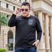 Large Size Men's Spring And Autumn Embroidered Crew Neck T-shirt Men's Fattened Plus Size Printed Long-sleeved T-shirt Men's Foreign Trade Clothes_viptrois.com