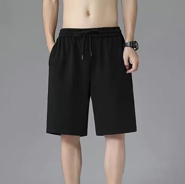 Men's Ice Silk Casual Pants – High Waist Loose Fit Straight Leg Trousers With Elastic Waistband (Black/Deep Gray/Blue, M-5XL)_viptrois.com
