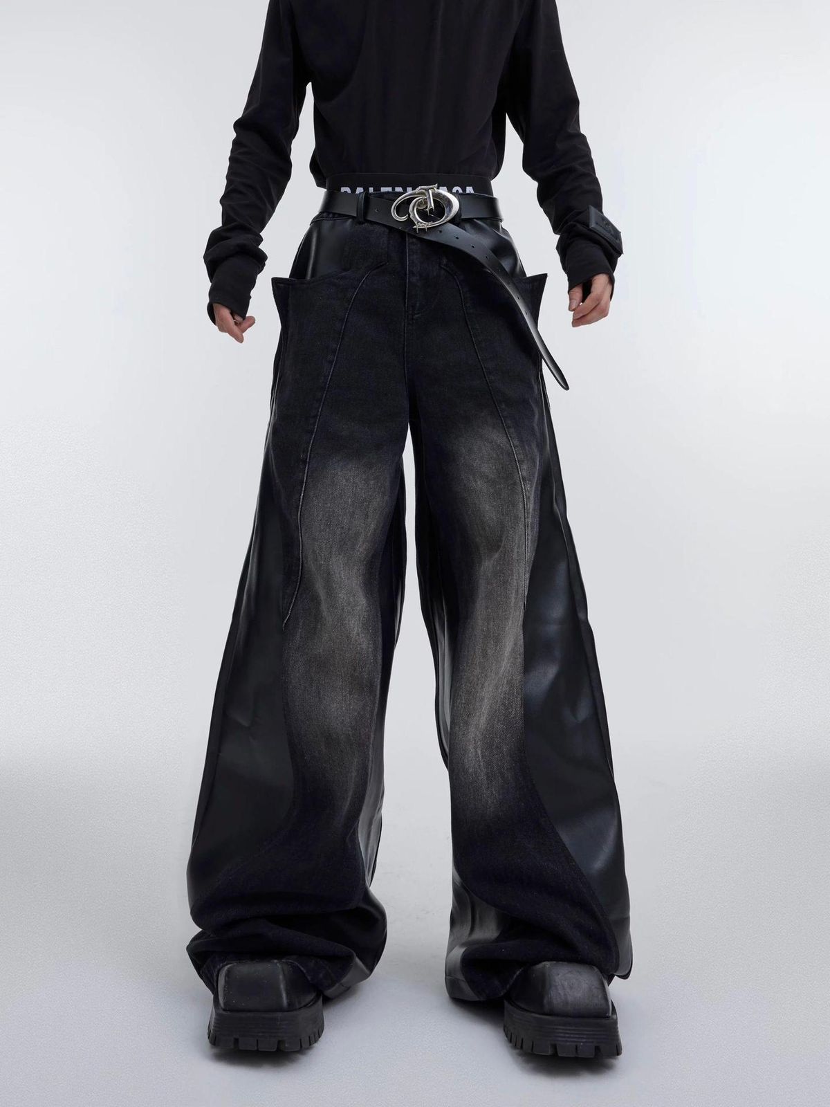 Men's Clothing Autumn And Winter New Black Washed Straight Jeans For Men High Street Vibe Street Design Pants_viptrois.com