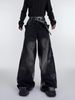 Men's Clothing Autumn And Winter New Black Washed Straight Jeans For Men High Street Vibe Street Design Pants_viptrois.com