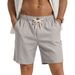 Summer Men's Solid Color Casual Shorts Fashionable Drawstring Beach Loose Versatile European And American Style Cross Border Wholesale_viptrois.com
