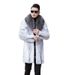 Men's Clothing Men's Mid Length Mink Coat, Whole Mink Cross Mink Fox Fur Collar Jacket, Mink Fur Casual Zipper Jacket_viptrois.com