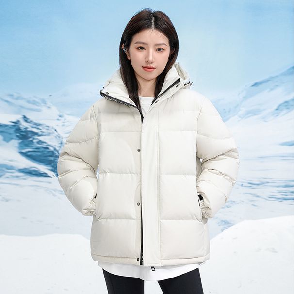 Mid Drama Short Hooded Bread 2023 Winter Outfit New Loose White Duck Down Versatile Couple Trendy Jacket_viptrois.com