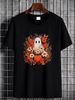 GLIGLITTR Girls Halloween Ghost T Shirt Pumpkin Floral Graphic Tee Tops Spooky Season Casual Short Sleeve Shirt Female Stylish Unisex Stretched Women Top Graphic Tees Slightly Streetwear Summer Top For Everyday Wear Women T-Shirt For Women Casual_viptrois.com